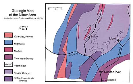 Geologic map of the Nilaw area, Nuristan, Afghanistan
