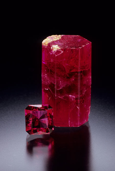 Rough and Cut Red Beryl photo image