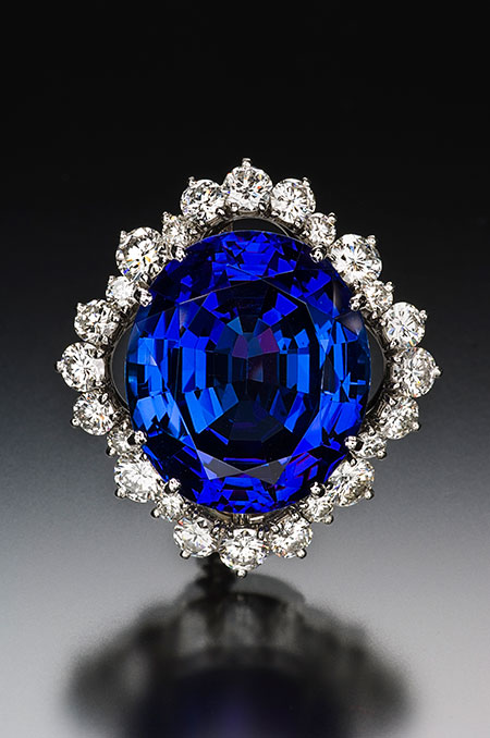 Tanzanite and Diamond Brooch photo image