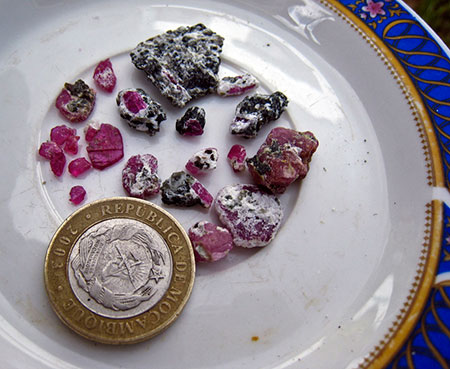 Ruby Rough and Coin photo image