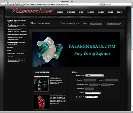 Palaminerals.com screenshot image