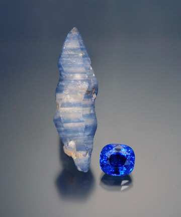 Sapphire Rough and Cut photo image