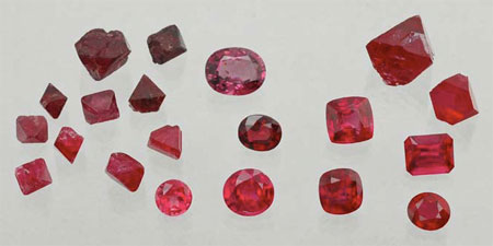 Rough and Cut Natural and Synthetic Spinel photo image