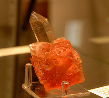 Smoky Quartz in Pink Fluorite photo image